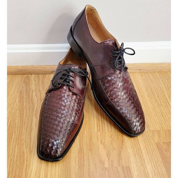 Paul Frederick Men\'s Woven Leather Oxford   11